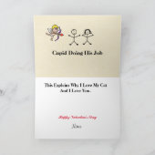 Cat Lover Funny Valentijn Card Kaart (Binnen)