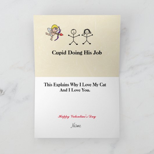 Cat Lover Funny Valentijn Card Kaart (Binnen)