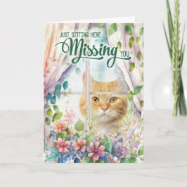 Cat Lover Garden Window Missing You Kaart