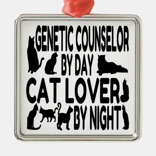 Cat Lover Genetic Counselor Metalen Ornament (Voorkant)
