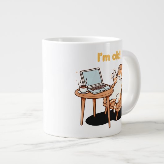 cat lover gift i'm ok grote koffiekop (Voorkant rechts)
