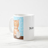 Cat Lover Gift Oranje Tabby Cat Aangepaste naam Koffiemok (Voorkant links)