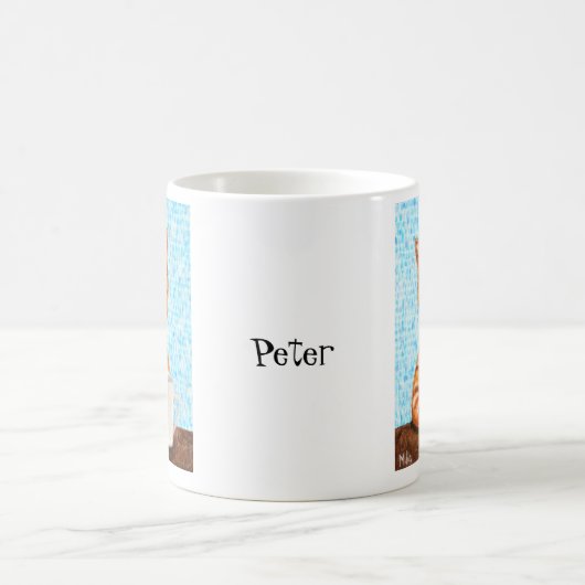 Cat Lover Gift Oranje Tabby Cat Aangepaste naam Koffiemok (Center)