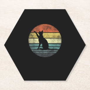 Cat Lover Gifts Retro Kat Silhouette Kartonnen Onderzetters