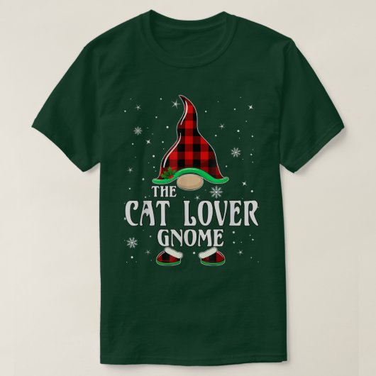 Cat Lover Gnome Buffalo Pset Matching Family Chri T-shirt (Design voorkant)