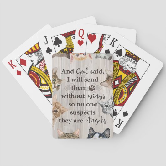 Cat Lover God stuur me katten Pokerkaarten (Achterkant)