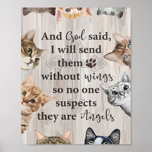Cat Lover God stuur me katten Poster (Voorkant)