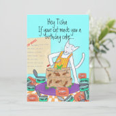 Cat Lover Grappige Verjaardag Van Collega's Groet Kaart (Staand voorkant)
