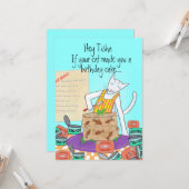Cat Lover Grappige Verjaardag Van Collega's Groet Kaart (Voorkant / Achterkant in situ)