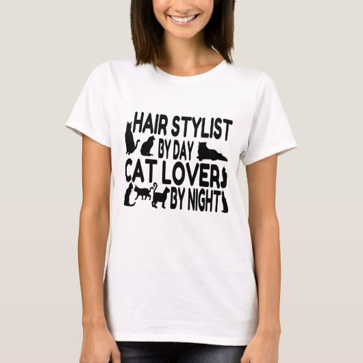 Cat Lover Hair Stylist T-shirt (Voorkant)
