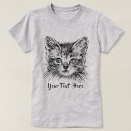 CAT LOVER | Hand Drawn Kitten Face T-shirt