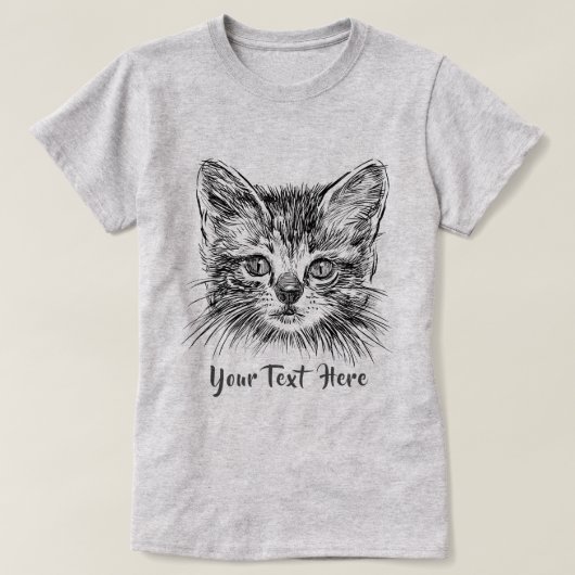 CAT LOVER | Hand Drawn Kitten Face T-shirt (Design voorkant)
