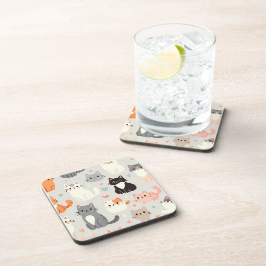 Cat Lover Hard plastiek Onderzetter – Fun Table De (Rechterzijde)