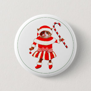 Cat Lover Holiday Gifts Button