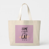 Cat Lover Home is waar mijn kat is Grote Tote Bag (Achterkant)