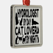 Cat Lover Hydrologist Metalen Ornament (Rechts)