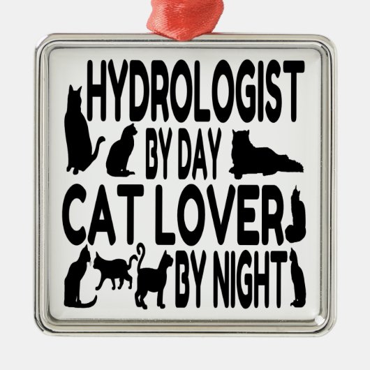 Cat Lover Hydrologist Metalen Ornament (Voorkant)