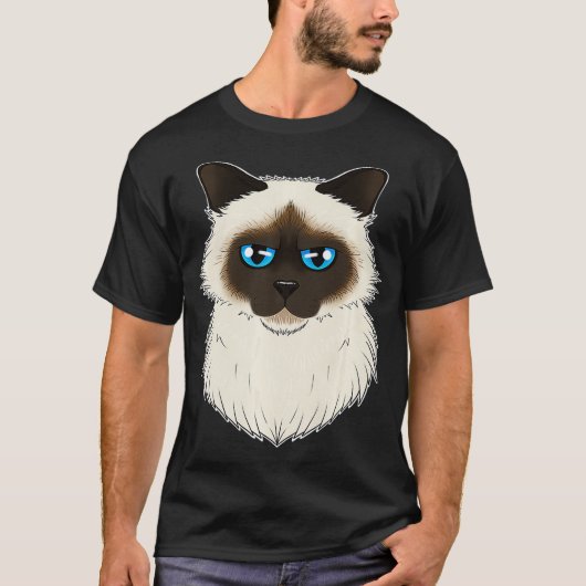 Cat Lover I Cat Face I Birman Cat grappig T-shirt (Voorkant)