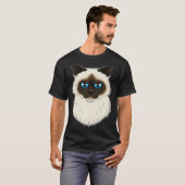 Cat Lover I Cat Face I Birman Cat grappig T-shirt (Voorkant volledig)