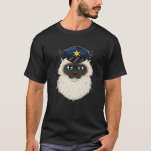 Cat Lover I politieman I Police Birman Cat T-shirt