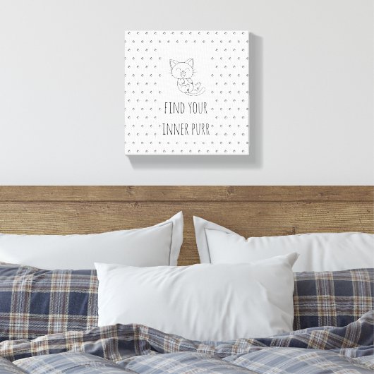 Cat Lover Inspirerend Quote Canvas Afdruk (Insitu (Slaapkamer))