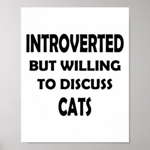 Cat Lover Introvert – Grappig Ontwerp Poster