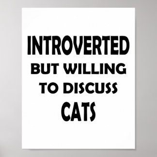 Cat Lover Introvert – Grappig Ontwerp Poster