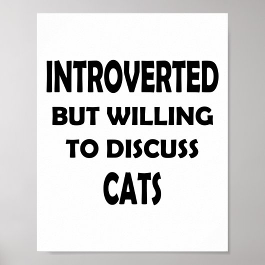 Cat Lover Introvert – Grappig Ontwerp Poster (Voorkant)