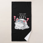 Cat Lover is gewoon een meisje dat van Cat houdt Badhanddoek<br><div class="desc">Cat Lover is gewoon een meisje dat van Cat houdt</div>