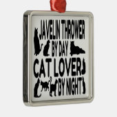 Cat Lover Javelin Thrower Metalen Ornament (Rechts)