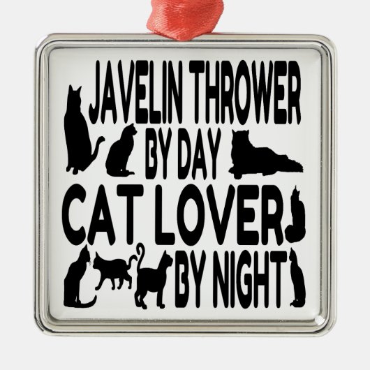 Cat Lover Javelin Thrower Metalen Ornament (Voorkant)