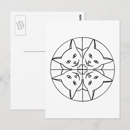 Cat Lover Kaleidoscope Cats Hearts Briefkaarten (Voorkant / Achterkant)