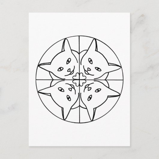 Cat Lover Kaleidoscope Cats Hearts Briefkaarten (Voorkant)