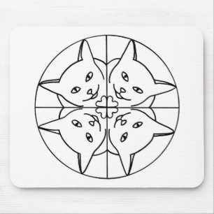 Cat Lover Kaleidoscope Cats Hearts Muismat