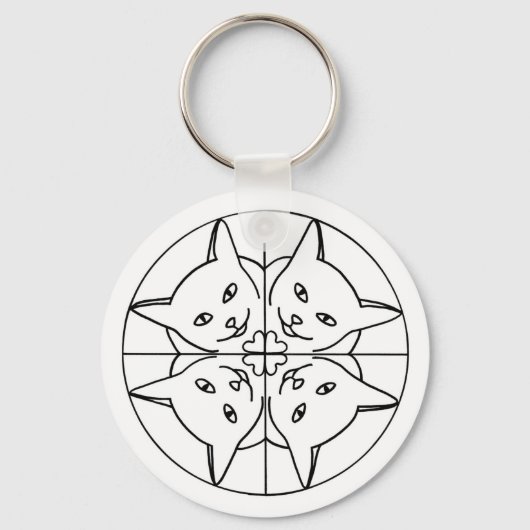 Cat Lover Kaleidoscope Cats Hearts Sleutelhanger (Voorkant)