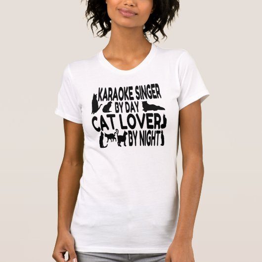 Cat Lover Karaoke Singer T-shirt (Voorkant)
