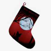 Cat Lover Kerstmis stoppen Gepersonaliseerd stoppe Grote Kerstsok (Voorkant (Hangend))