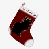 Cat Lover Kerstmis stoppen Gepersonaliseerd stoppe Grote Kerstsok (Voorkant (Hangend))