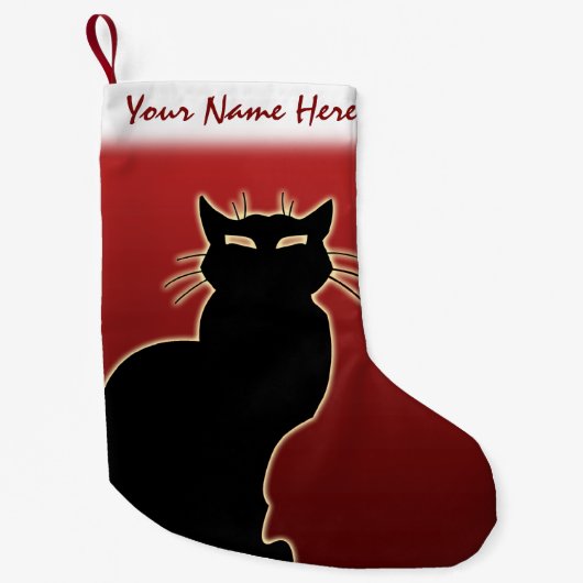 Cat Lover Kerstmis stoppen Gepersonaliseerd stoppe Kleine Kerstsok (Voorkant)