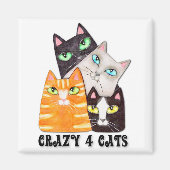 Cat Lover Koelkast Magnet (Voorkant)