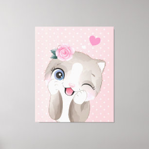 Cat Lover   Kute Little Kittens Canvas Afdruk