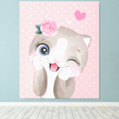 Cat Lover | Kute Little Kittens Canvas Afdruk (Insitu (Houten vloer))