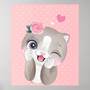 Cat Lover Kute Little Kittens Poster