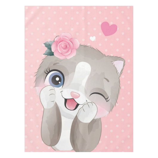 Cat Lover | Kute Little Kittens Tafelkleed (Voorkant)