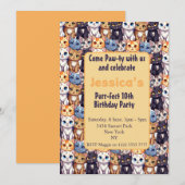 Cat Lover L Come Pawty met ons grappige verjaardag Kaart (Voorkant / Achterkant)