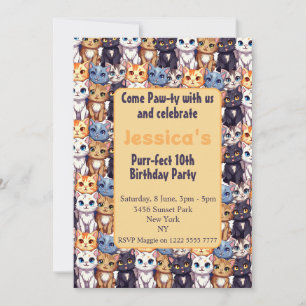 Cat Lover L Come Pawty met ons grappige verjaardag Kaart
