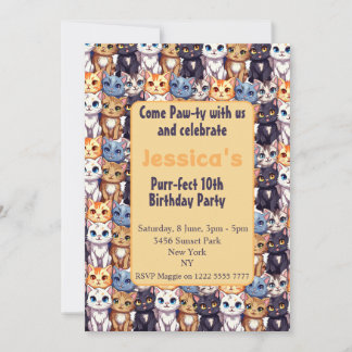 Cat Lover L Come Pawty met ons grappige verjaardag Kaart