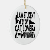 Cat Lover Law Student Keramisch Ornament (Rechts)