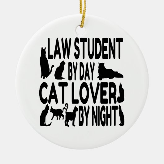 Cat Lover Law Student Keramisch Ornament (Voorkant)