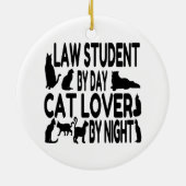 Cat Lover Law Student Keramisch Ornament (Achterkant)